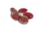20mm Red Floral Lampwork Glass Bead, 5 beads 20mm Red Floral Lampwork Glass Bead, 5 beads