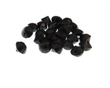 (image for) Approx. 1oz. x 8mm Black Bicone Glass Beads, side-drilled