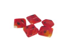 (image for) 18mm Red Spot Diamond Lampwork Glass Bead, 5 beads