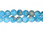 12mm Turq./Gray Marble-Style Glass Bead, approx. 18 beads 12mm Turq./Gray Marble-Style Glass Bead, approx. 18 beads