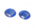 20mm Blue Inside-Foil Flat Round Handmade Lampwork Glass Bead, 4 20mm Blue Inside-Foil Flat Round Handmade Lampwork Glass Bead, 4