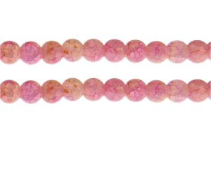 (image for) 10mm Pink/Yellow Duo-Style Glass Bead, approx. 16 beads