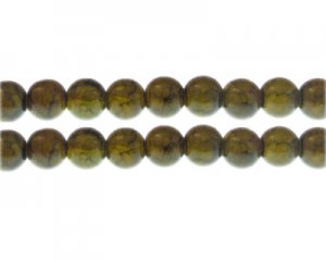 10mm Smoky Quartz Duo-Style Glass Bead, approx. 16 beads