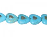 14mm Heart Turquoise Charm, approx. 11 charms 14mm Heart Turquoise Charm, approx. 11 charms