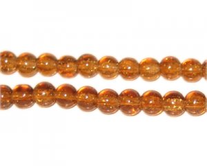 (image for) 6mm Light Brown Round Crackle Glass Bead, approx. 74 beads