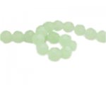 14mm Light Green Semi-Opaque Faceted Glass Bead, 16" string 14mm Light Green Semi-Opaque Faceted Glass Bead, 16" string