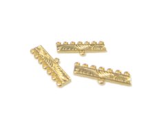 (image for) 28 x 10mm Gold Metal 7-hole w/Loop Connector, 6 connectors