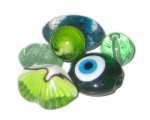Approx. 1.5oz. Pale Green/Apple/Aqua/Dark Green Lampwork Mix Approx. 1.5oz. Pale Green/Apple/Aqua/Dark Green Lampwork Mix