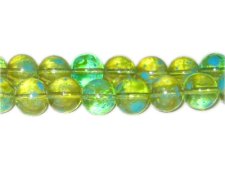 (image for) 12mm Green Blossom Spray Glass Bead, approx. 18 beads