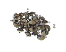 (image for) Approx. 1oz. x 8mm Silver Faceted Electroplated Glass Bicone Beads