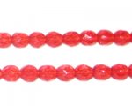6mm Strawberry Red Faceted Glass Bead, 14" string 6mm Strawberry Red Faceted Glass Bead, 14" string