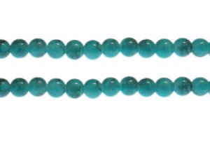 (image for) 8mm Aqua Marble-Style Glass Bead, approx. 55 beads