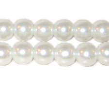 (image for) 10mm Round White Glass Pearl Bead, approx. 22 beads