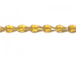10 x 6mm Gold Faceted Drop Glass Bead, 13" string 10 x 6mm Gold Faceted Drop Glass Bead, 13" string