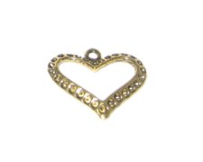 (image for) 24mm Gold Metal Heart, fits 2mm rhinestone