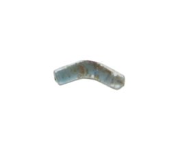 (image for) 36 x 10mm Pale Blue Foil Lampwork Tube Glass Bead