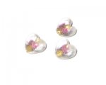 12mm Gold Foil Floral Heart Handmade Lampwork Glass Bead, 5 bead 12mm Gold Foil Floral Heart Handmade Lampwork Glass Bead, 5 bead