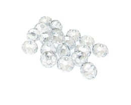 (image for) Approx. 1oz. x 10x8mm Silver AB Finish Glass Rondelle Bead, large hole
