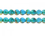10mm Dawn Ocean Abstract Glass Bead, 16 beads