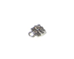 (image for) 8 x 12mm Silver Gift Metal Charm - 5 charms