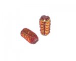 18 x 10mm Red Gold Foil Column Handmade Lampwork Bead, 4 beads 18 x 10mm Red Gold Foil Column Handmade Lampwork Bead, 4 beads