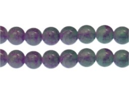 (image for) 12mm Purple/Petrol Blue Duo-Style Glass Bead, approx. 14 beads