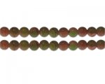 10mm Carnelian/Olive Duo-Style Glass Bead, approx. 16 beads