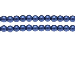 (image for) 8mm Navy Glass Pearl Bead, approx. 56 beads