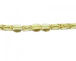 10mm Yellow Pillow Pressed Glass Bead, 13" string 10mm Yellow Pillow Pressed Glass Bead, 13" string