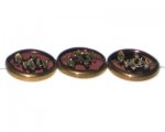 24 x 20mm Plum Vintage-Style Etched Glass Bead, approx. 3 beads 24 x 20mm Plum Vintage-Style Etched Glass Bead, approx. 3 beads