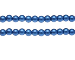(image for) 8mm Royal Blue Glass Pearl Bead, approx. 56 beads