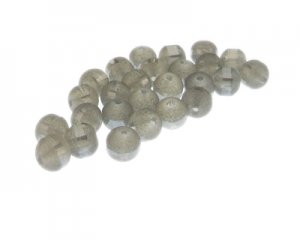 8mm Pale Silver Druzy-Style Electroplated w/ line Glass Bead, ap