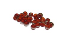 (image for) Approx. 1oz. x 6mm Orange Glass Bead w/Silver Line