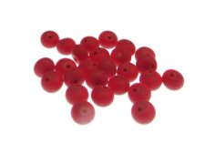 (image for) Approx. 1oz. x 8mm Red Pebble Glass Beads, top drill