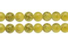 (image for) 12mm Dark Yellow Swirl Marble-Style Glass Bead, approx. 18 beads