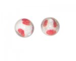 14mm Red Dot Handmade Lampwork Bead, 3 beads 14mm Red Dot Handmade Lampwork Bead, 3 beads