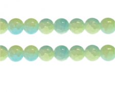 (image for) 12mm Pastel Blue/Yellow Duo-Style Glass Bead, approx. 14 beads