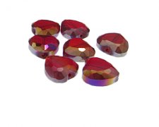 (image for) 16mm Red Heart Luster Faceted Glass Bead, 6 beads