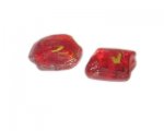 26 x 20mm Red Lampwork Glass Bead, 2 beads 26 x 20mm Red Lampwork Glass Bead, 2 beads
