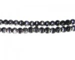 6mm Black Thunder Abstract Glass Bead, approx. 48 beads