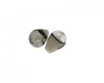 22 x 16mm Crystal/White Lampwork Drop Glass Bead, 2 beads 22 x 16mm Crystal/White Lampwork Drop Glass Bead, 2 beads