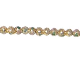(image for) 4mm Gold Round Cloisonne Bead, 10 beads