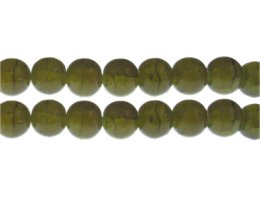 (image for) 12mm Olivine Duo-Style Glass Bead, approx. 14 beads