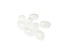 16 x 12mm Milky White Faceted Glass Oval Bead, 8 beads (image for) 16 x 12mm Milky White Faceted Glass Oval Bead, 8 beads