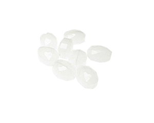 (image for) 16 x 12mm Milky White Faceted Glass Oval Bead, 8 beads