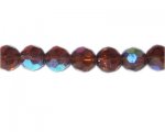 12mm Brown AB Finish Faceted Glass Bead, 14" string 12mm Brown AB Finish Faceted Glass Bead, 14" string