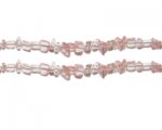 6 - 8mm Pink Dyed Glass Chips, 10.5" string 6 - 8mm Pink Dyed Glass Chips, 10.5" string