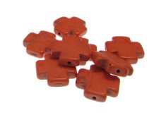 (image for) 20mm Dark Orange Cross Dyed Turquoise Bead, 7 beads