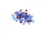 Approx. 1.5 - 2oz. x 3-4mm Red/White/Blue Faceted Glass Bead Approx. 1.5 - 2oz. x 3-4mm Red/White/Blue Faceted Glass Bead