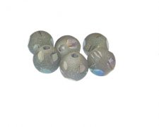 (image for) 14mm Silver Dot Frosted Glass Bead, 6 beads